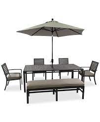 Marlough Outdoor 6 Piece Dining Set 84x42 Rectangular Table 4 Dining Chairs And Bench Dinin Outdoor Furniture Sale Dining Set With Bench Outdoor Dining Set