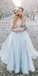 18 Dreamy Blue Wedding Dresses To Inspire Wedding Dresses Guide Blue Wedding Dresses Wedding Dress Guide Tulle Wedding Dress