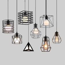 Hanging lighting lamp natural agate chandelier bedroom new pendant light. Nordic Pendant Lights Industrial Vintage Loft Lamp Iron Art Cage Black Hanging Lamp Kitchen Living Room For E27 90 250v L Buy Room Temple Design For Home Hanging Lamps Living Room Pendant Light Product