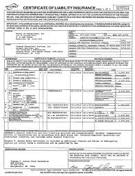 Limits of insurance should be equal to, or greater than, your policy. Certificate Of Liability Insurance