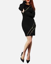 Livraison gratuite dès 60€ d'achat ! Robe Moulante Noir A Zip Balmain Pas Cher Outlet La Piscine Paris