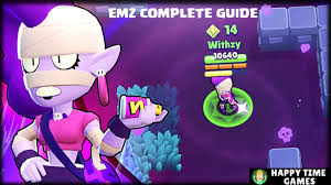 Emz attacks with blasts of hair spray that deal damage over time, and slows down opponents with her super. Emz Brawl Stars Complete Guide Tips Wiki Strategies Latest