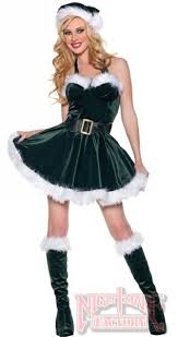 Authentic Green Santa Costumes Google Search With Images Lady Stockings Costumes For Women