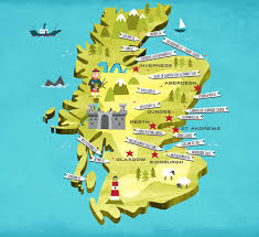 A Dog In A Hat Scotland Map Maps For Kids Illustrated Map