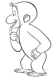 Curious george color pages page coloring sheets pictures to. Curious George Is Thinking Coloring Page Netart