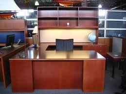 U Shaped Tuohy Executive Desk Refinished In Cognac Cherry Office Furniture Modern Used Office Furniture Sales Desk