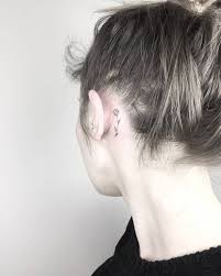 Tiny Black Tulip Tattoo Behind The Left Ear Behind Ear Tattoos Flower Tattoo Ear Tulip Tattoo