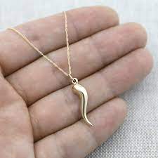 14k Yellow Or White Gold 24mm Italian Horn Pendant Necklace Lengths 0 To 22 Everyday Necklace I Horn Pendant Necklace Italian Horn Necklace Horn Pendant