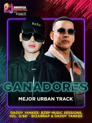 El #PremiosJuventud a “Mejor Urban Track” es para @bizarrap y @daddyyankee ✨