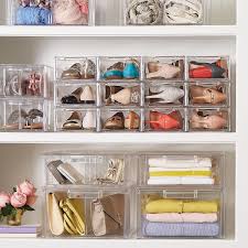 Klare Schuh Schubladen Klare Stapelbare Schuh Schublade Die Container Store Shoe Drawer Shoe Rack Closet Shoe Organization Closet
