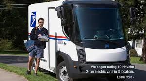 Navistar 2 Ton Electric Test Vehicle Mail Truck Going Postal Postal Employee