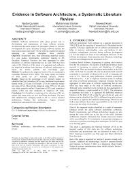 We are keen to ensure a high standard of papers for our conferences and the paper that is being sent to you has been submitted after a first selection process based Pdf Evidence In Software Architecture A Systematic Literature Review