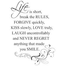 Wandtattoo Life Is Short Break The Rules Spruch Zitat Englisch Leben Liebe Ebay