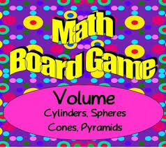 Fun Challenging This Board Game Reviews Volume Of Spheres Cylinders Cones And Pyramids 42 Game Cards Will Keep Students Math Board Games Math Boards Math