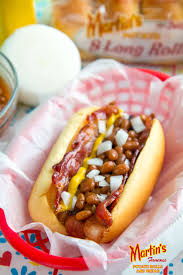 Bake covered for 20 minutes, then uncovered for 20 minutes longer at 350 degrees. Frank And Beans Dog Martin S Famous Potato Rolls And Bread Recipe Hot Dog Recipes Hot Dogs Recipes Dog Recipes