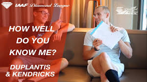 Instead of heading indoors he wrapped up and took to holding an umbrella for his rival sam kendricks as he prepared to. Sam Kendricks Armand Duplantis Play How Well Do You Know Me Episode 1 Iaaf Diamond League Youtube