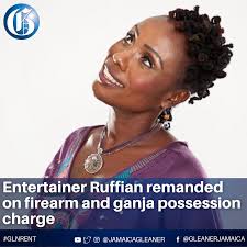 Entertainer Sharon 'Ruffian' Peterkin, who is charged with breaches of the  Firearms Act, was remanded when she appeared in the St Catherine Parish  Court