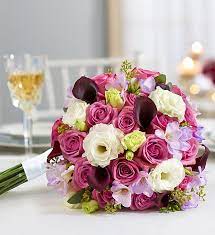 Flowers bouquet arrange for decoration in home. Purple Elegance Mixed Bouquet 1800flowers Com 103792