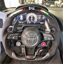 2015 Audi R8 Ttrs Custom Lcd Screen Shift Light Carbon Fiber Steering Wheel Carbontastic In 2021 Audi Sports Cars Luxury Audi Rs
