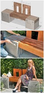 Diy Concrete Wood Garden Bench Instructions Outdoor Garden Bench Ideas Furniture Diy Concrete Patio Concrete Wood Bench Garden Bench Diy