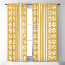Geometric Golden Yellow White Vertical Stripes Circles Blackout Curtain By Denidesigns Society6 Blackout Curtains Vertical Stripes Yellow White