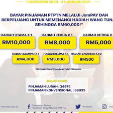 Berikut dikongsikan adalah maklumat tentang bayaran balik pinjaman ptptn secara online melalui jompay termasuk memaparkan kelebihan jompay : Jom Pay Biller Code Ptptn