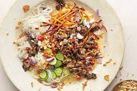 Vietnamese Bun Cha With Lemongrass Beef Recipe Bun Cha Beef Recipes Beef