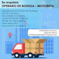 © © all rights reserved. Operario De Bodega Motorista Tegucigalpa