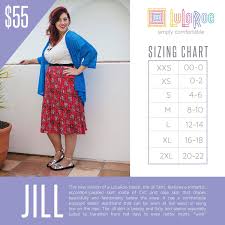 Lularoe Jill Sizing Chart And Price In 2019 Lularoe Sizing