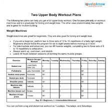 Upper Body Workout Plans Lovetoknow