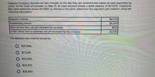 Check spelling or type a new query. Clayborn Company Deposits All Cash Receipts On The Chegg Com