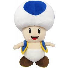 What creature is toad from mario? Plush Blue Toad Super Mario All Star Collection Meccha Japan
