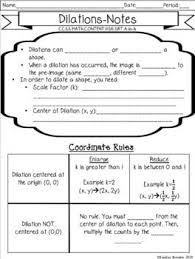 Dilations Guided Notes And Worksheet In 2020 High School Geometry Notes Guided Notes Secondary Math