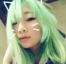 Green Hair Green Hair Green Hair Girl Korean Hair Color