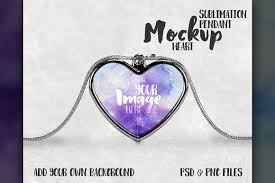 Sublimation Heart Necklace Mockup By Styledproductmockups On Creativemarket Heart Shape Pendant Mockup Free Psd Psd