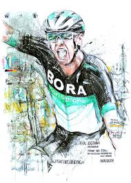 Pascal Ackermann Bora Hansgrohe Gewinnt In Einhausen Den Deutschen Meistertitel Elite Manner 2018 100 X 70 Cm Karikatuur Fietsen Tekenen