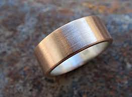 Bronze Wedding Ring Mens Ring Bronze Silver Mens Wedding Etsy Bronze Wedding Mens Wedding Rings Rings For Men