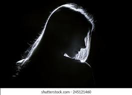 Sad Woman Profile Silhouette Dark Stock Photo 245121460 | Shutterstock