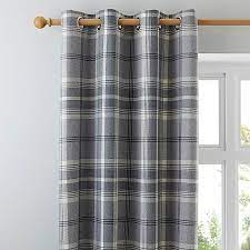 Product titlewindow curtain valance, double layer plaid gingham d. Highland Check Dove Grey Eyelet Curtains Dunelm