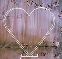 Amazon.com : White Heart Shape Wedding Metal Arch Stand ...