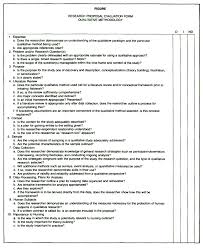 A good example of a qualitative research method would be unstructured interviews which generate qualitative data through the use of open questions. Ten Criteria For Evaluating Qualitative Research Proposals Journal Of Nursing Education