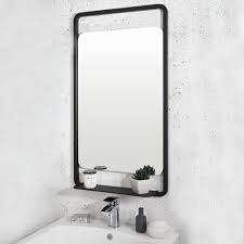 Vellamo Matt Black Mirror Shelf 900 X 500mm Black Bathroom Mirrors Bathroom Mirror With Shelf Mirror With Shelf