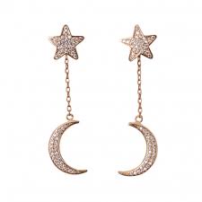 Crescent moon earrings / moon studs / stud earrings for sensitive ears / surgical earrings / small stud earrings. Gold Vermeil Star And Moon Earrings