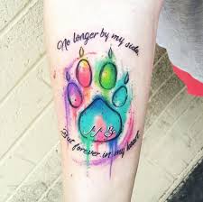 Watercolor Paw Print Memorial Tattoo By Kaitlin Dutoit Pawprint Tattoo Memorial Tattoo Dog Memorial Tattoos