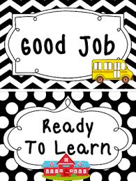 black and white back to school themed behavior clip chart 7 cards