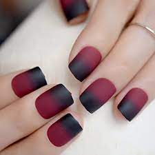 Si buscas nuevos diseños de uñas acrilicas negras mate o con dorado, puedes ver una gran cantidad de diseños así como. Amazon Com Gradient Juego De Unas Artificiales Para Unas Acrilicas Con Pegamento Punta Cuadrada Color Negro Y Rojo Beauty