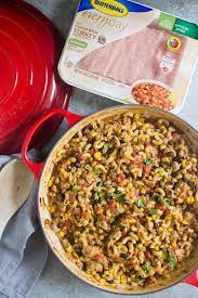 One Pot Turkey Taco Pasta Coco And Ash Recipe Ground Turkey Pasta Recipes Ground Turkey Pasta Mexican Food Recipes