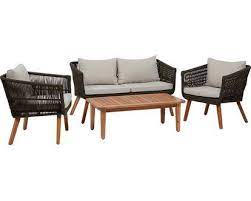Set Da Caffe 4 Pezzi In Corda Marrone Con Cuscini Cuscini Idee Per Decorare La Casa Mobili