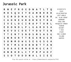 Check spelling or type a new query. Download Word Search On Jurassic Park