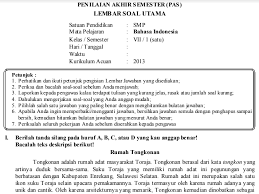 Soal Pas Bahasa Indonesia Kelas 8 Semester 1